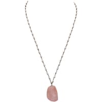 Morganite Gemstone With Pearl Chain Black Rhodium Plating Bp1050 photo 1