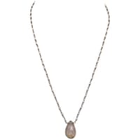 Rutile Quatz Gemstone With Pearl Chain Black Rhodium Plating Bp1051 photo 1