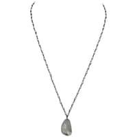 Aquamarine Gemstone With Pearl Chain Black Rhodium Plating Bp1054 photo 1