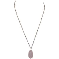 Morganite Gemstone With Pearl Chain Black Rhodium Plating Bp1056 photo 1