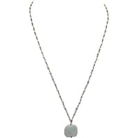 Chrysoprase Gemstone With Pearl Chain Black Rhodium Plating Bp1062 photo 1