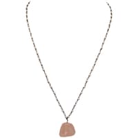 Morganite Gemstone With Pearl Chain Black Rhodium Plating Bp1063 photo 1