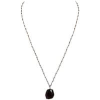 Smoky Gemstone With Pearl Chain Black Rhodium Plating Bp1070 photo 1