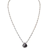 Rutile Quatz Gemstone With Pearl Chain Black Rhodium Plating Bp1072 photo 1