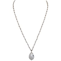Solar Quartz Gemstone With Pearl Chain Black Rhodium Plating Bp1073 photo 1