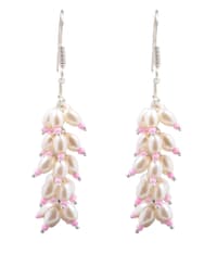 Pearl & Pink Opal Zircon Beads Earrings CE-1004 photo 1