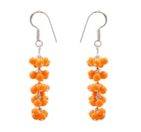 Carnelian Zircon Beads Earrings CE-1005 photo 2