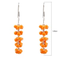 Carnelian Zircon Beads Earrings CE-1005 photo 3