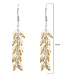 Pearl & Yellow Chalcedony Zircon Beads Earrings CE-1006 photo 3