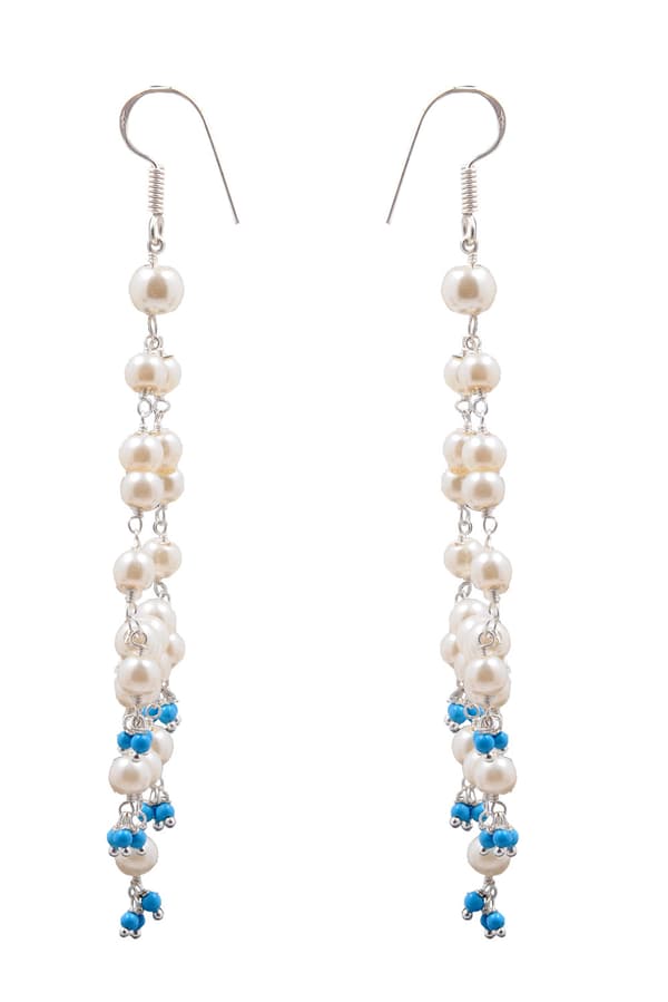 Pearl & Turquoise Zircon Beads Earrings CE-1009