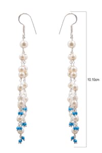 Pearl & Turquoise Zircon Beads Earrings CE-1009 photo 2