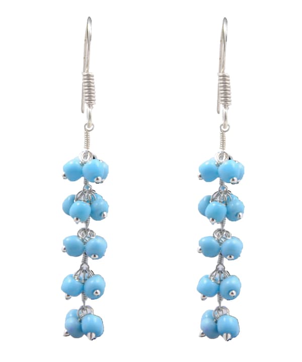 Turquoise Zircon Beads Earrings CE-1010