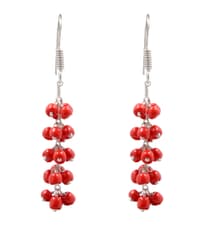 Red Jasper Zircon Beads Earrings CE-1012 photo 1