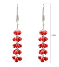 Red Jasper Zircon Beads Earrings CE-1012 photo 3