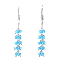 Swiss Blue Topaz Zircon Beads Earrings CE-1013 photo 1