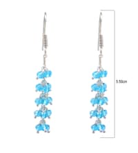 Swiss Blue Topaz Zircon Beads Earrings CE-1013 photo 3