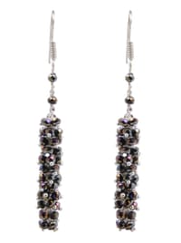 Black Rainbow Iris Metallic Zircon Beads Earrings CE-1014 photo 1