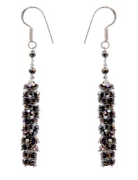 Black Rainbow Iris Metallic Zircon Beads Earrings CE-1014 photo 2