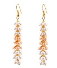 Pink & White Color Pearl Zircon Beads Earrings CE-1015 photo 1