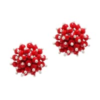 Ruby Zircon Beads Earrings CE-1018 photo 1