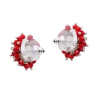 Ruby Zircon Beads Earrings CE-1018 photo 2