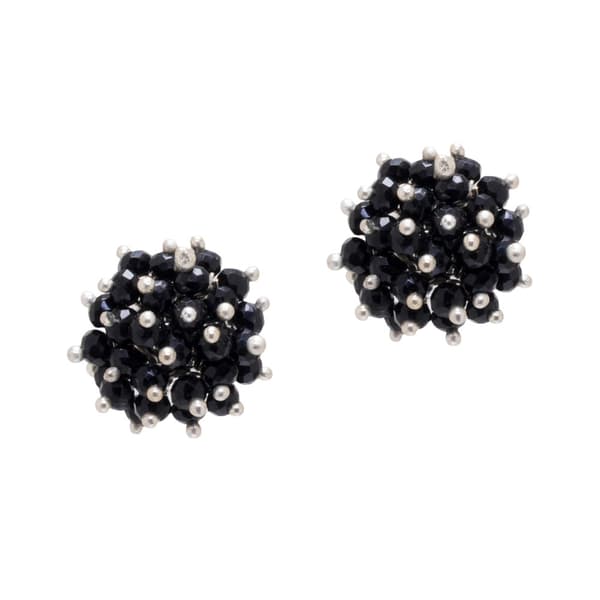 Black Spinel Zircon Beads Earrings CE-1020