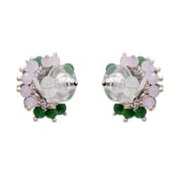 Rose Quartz & Emerald Zircon Beads Earrings CE-1023 photo 2
