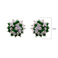 Rose Quartz & Emerald Zircon Beads Earrings CE-1023 photo 4