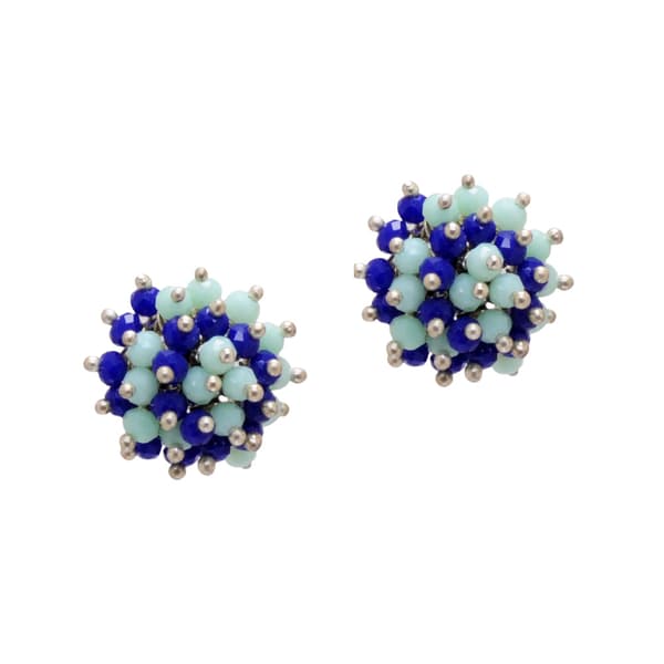 Lapis Lazuli & Larimar Zircon Beads Earrings CE-1024