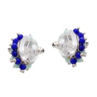 Lapis Lazuli & Larimar Zircon Beads Earrings CE-1024 photo 2