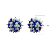 Lapis Lazuli & Larimar Zircon Beads Earrings CE-1024 photo 4