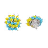 Turquoise & Yellow Jasper Zircon Beads Earrings CE-1026 photo 3