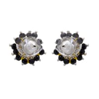 Yellow & Black Jasper Zircon Beads Earrings CE-1027 photo 2