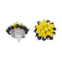 Yellow & Black Jasper Zircon Beads Earrings CE-1027 photo 3