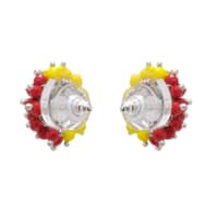 Ruby & Chalcedony Zircon Beads Earrings CE-1029 photo 2
