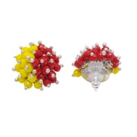 Ruby & Chalcedony Zircon Beads Earrings CE-1029 photo 3