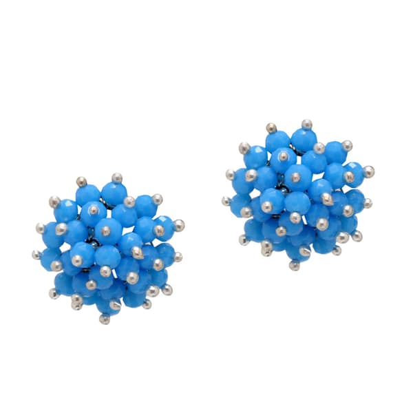 Turquoise Zircon Beads Earrings (Blue) CE-1030