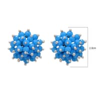 Turquoise Zircon Beads Earrings (Blue) CE-1030 photo 4