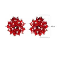 Ruby Zircon Beads Earrings (Red) CE-1031 photo 3