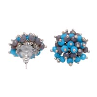 Turquoise & Corundum Zircon Beads Earrings CE-1033 photo 2