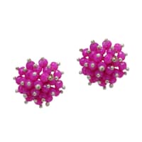 Pink Chalcedony Zircon Beads Earrings CE-1034 photo 1