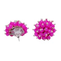 Pink Chalcedony Zircon Beads Earrings CE-1034 photo 3