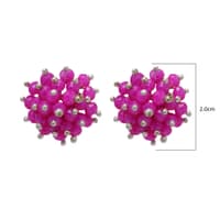 Pink Chalcedony Zircon Beads Earrings CE-1034 photo 4