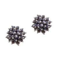 Grey Color Corundum Zircon Beads Earrings CE-1035 photo 1