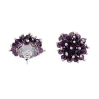 Amethyst Zircon Beads Earrings (Tops) CE-1038 photo 3