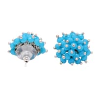 Blue Chalcedony Zircon Beads Earrings CE-1039 photo 2