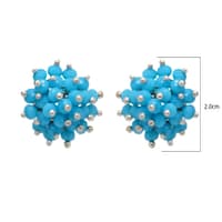 Blue Chalcedony Zircon Beads Earrings CE-1039 photo 3