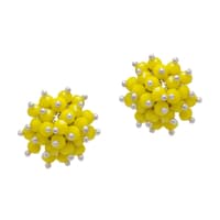 Yellow Chalcedony Zircon Beads Earrings CE-1040 photo 1