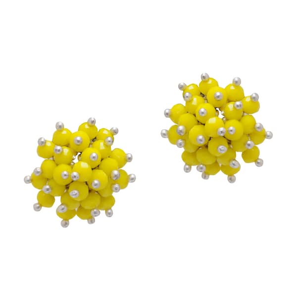 Yellow Chalcedony Zircon Beads Earrings CE-1040