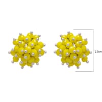 Yellow Chalcedony Zircon Beads Earrings CE-1040 photo 4